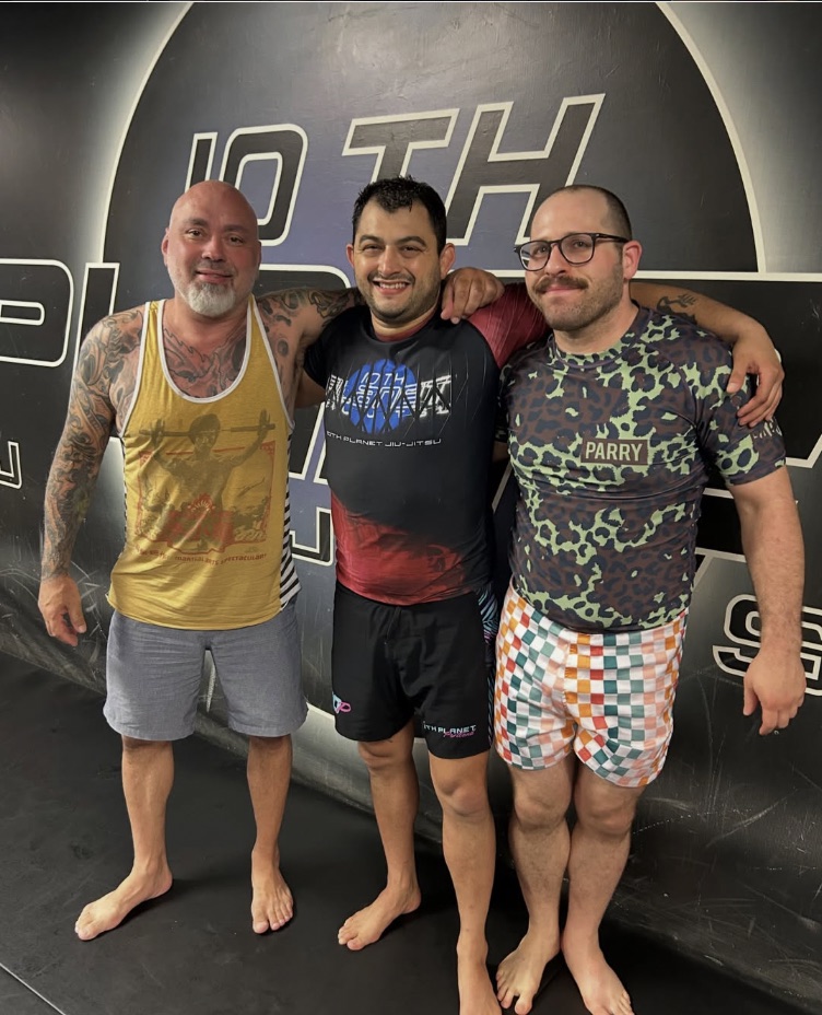Avi Cohn (right) with his mentor Eddie Bravo at 10th Planet HQ in Downtown Los Angeles